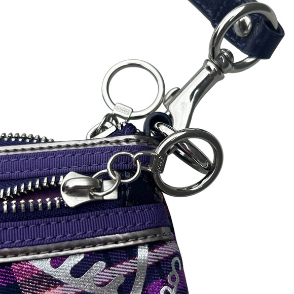 Coach Poppy Vintage Purple Tartan Plaid Design - Picture 3 of 6